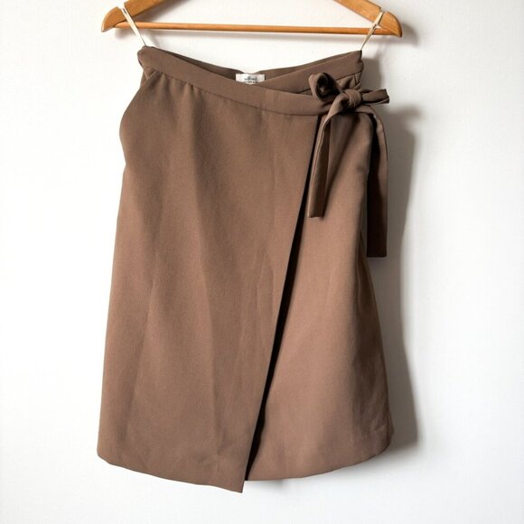 Aritzia Wilfred Bonneton Wrap Skirt Mocha Tan Brown Size Small - Picture 4 of 7